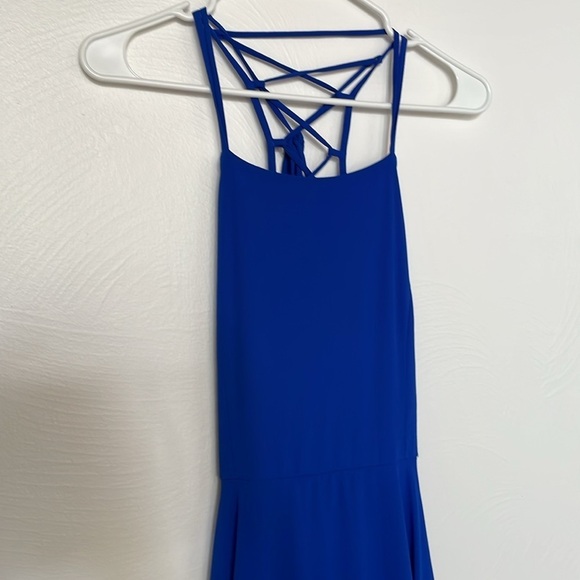 Lulu's cobalt blue halter back straps maxi dress - Picture 4 of 5